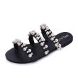 画像1: casual flat Pearl slippers sandals パール付フラットサンダル　スリッパ　シャワーサンダル (1)