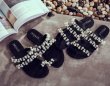 画像3: casual flat Pearl slippers sandals パール付フラットサンダル　スリッパ　シャワーサンダル (3)