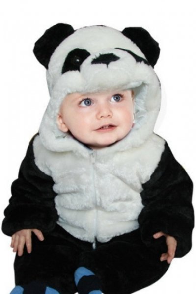 画像1: Baby panda romper 赤ちゃんキッズ 子供　厚手モコモコ パンダ ロンパース つなぎ　オールインワン　着ぐるみ (1)