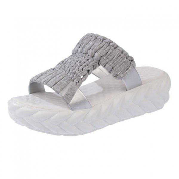 画像1: Women's Knitted flat Sandals flat shoesウールニット発泡ウレタンサンダルタイプ スリッパ4カラー (1)