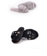 画像3: women ’s warm home indoor flat plush sandals with flat Slipper sandal フワモコ飾りがいっぱいフラットサンダルスリッパ　 (3)