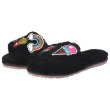 画像1: women ’s warm home indoor flat plush sandals with flat Slipper flat sandal フワモコポップな刺繍付フラットサンダルスリッパ　 (1)