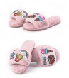 画像2: women ’s warm home indoor flat plush sandals with flat Slipper flat sandal フワモコポップな刺繍付フラットサンダルスリッパ　 (2)