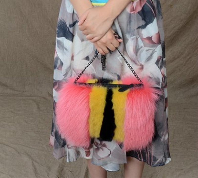 画像5: women's fox furclutch shoulder 2waybag リアルフォックスファークラッチショルダーバッグ (5)