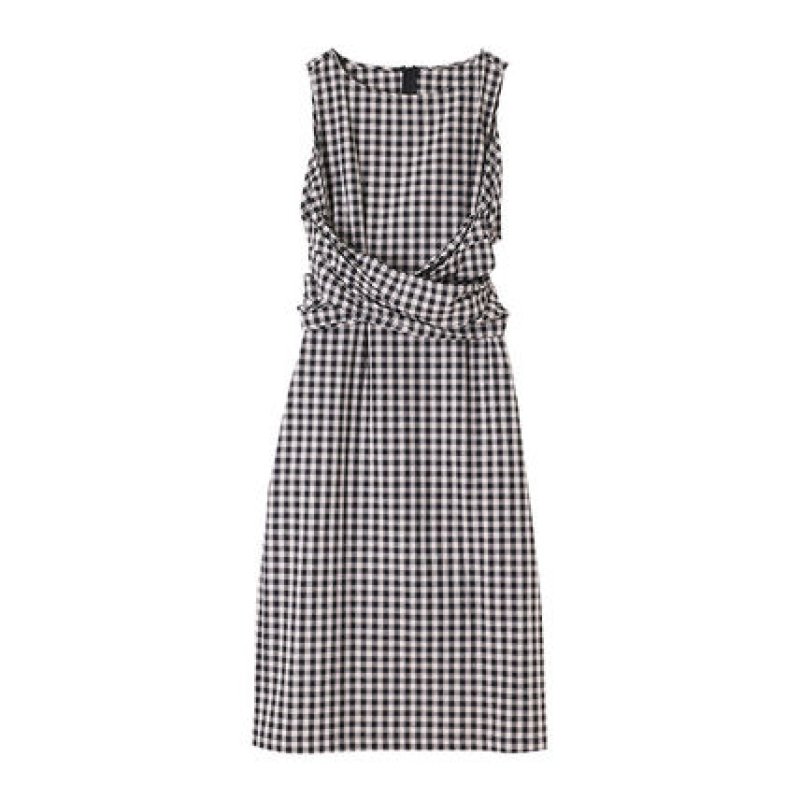 画像6: Women's Checkered waist point sleeveless knee-length one piece dressチェック柄膝丈ドレス　ワンピース (6)