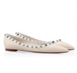 画像2: Women's flat pointed rivet single ballet shoes スタッズ＆カラーストーン付フラットペッタンシューズプラスサイズあり (2)