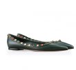 画像4: Women's flat pointed rivet single ballet shoes スタッズ＆カラーストーン付フラットペッタンシューズプラスサイズあり (4)