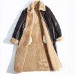 画像2: Women Real Sheep Skin  long leather coat リアルシープスキンムートンファーロングコート (2)