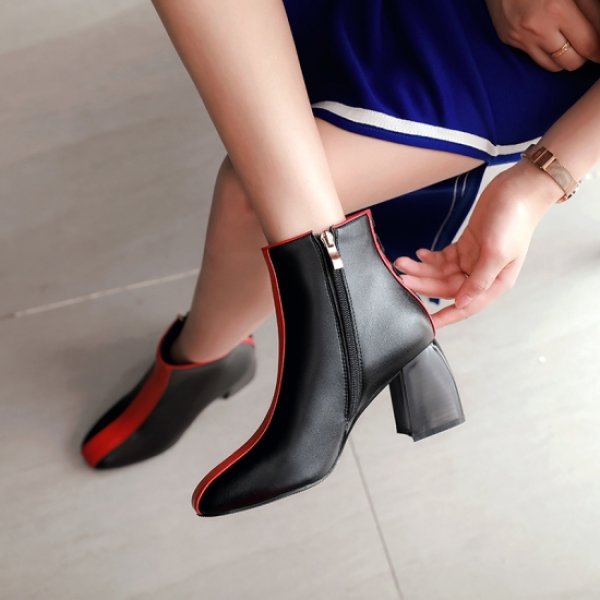 画像3: women's short  ankle boots Bootie　アンクルバイカラーブーツ ショートブーツ (3)