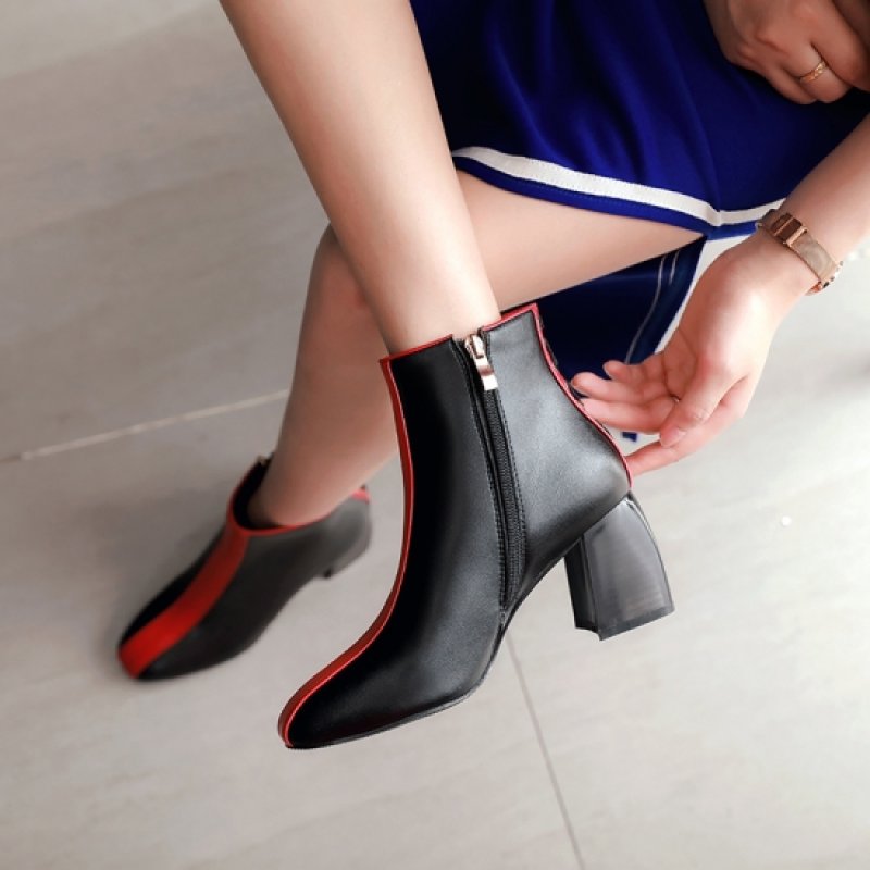 画像3: women's short  ankle boots Bootie アンクルバイカラーブーツ ショートブーツ (3)