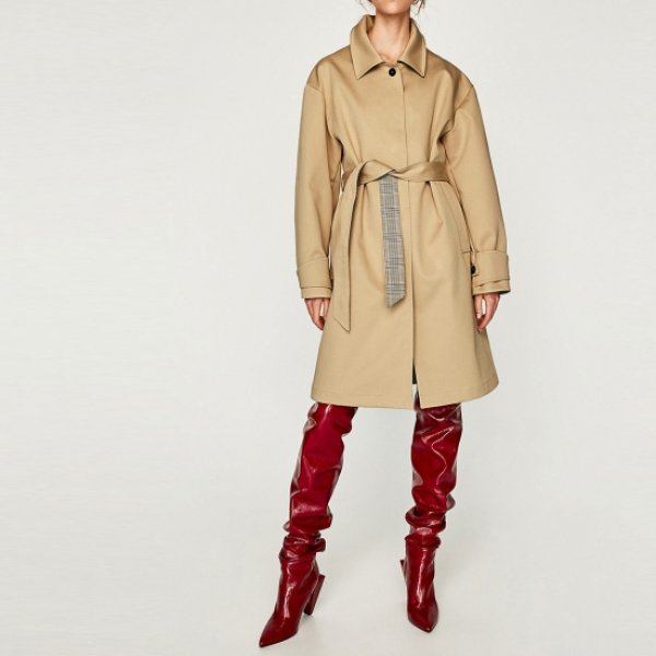 画像1: Women Long length simple coat windbreaker jacketシンプル英国調トレンチコート　ジャケット (1)