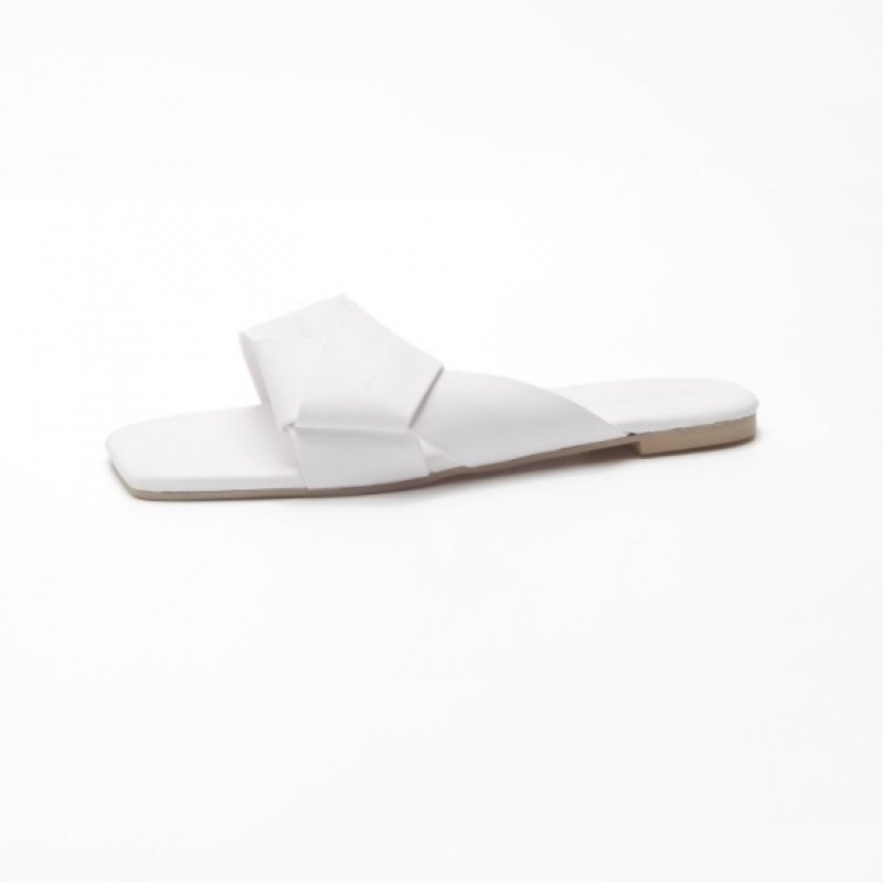 画像3: women's new style leather slippers sandals シンプルフラットサンダル　スリッパ (3)