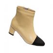 画像1: women's Leather combination color ankle boots本革レザーコンビバイカラーショートアンクルブーツ (1)