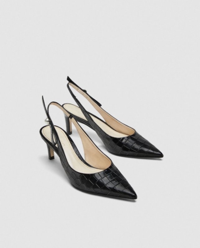 画像2: Women's pearl decoration Backband Leather pumps パール付バックベルトパンプス (2)