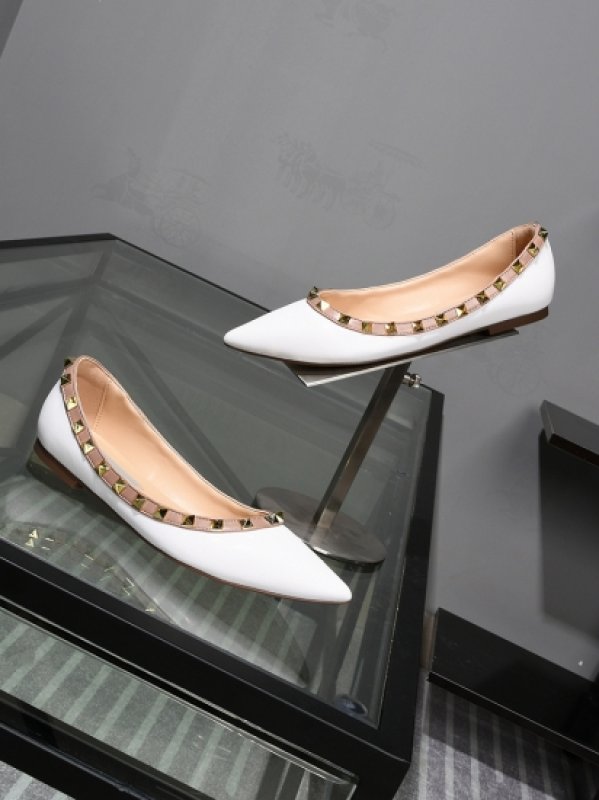 画像5: Women'pointed rivet shoes ballet fairy shoes本革レザースタッズ付フラットパンプス (5)