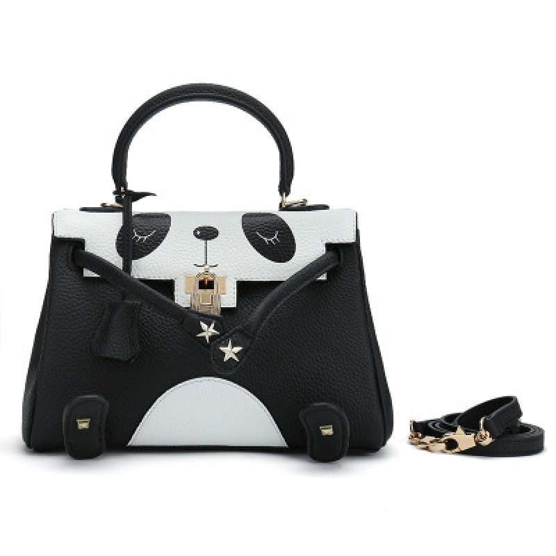 Leather Panda Tote Bag with Smile Strap 本革本皮 パンダ