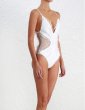 画像3: Lace see-through White Dot Monokini Vintage One Piece Swimsuit レトロなヴィンテージ風ドット水玉ホワイトモノキニワンピース水着スイムウェア (3)