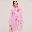 画像1: Women Pink Real  Fox  Fur long Coat  Jacket  リアルフォックスファーピンクファーロングコート　ジャケット (1)