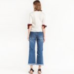 画像3: Ribbon Bow Sleeve Sweater 袖のリボンがポイントの5分袖ニット　セーター　プルオーバー (3)