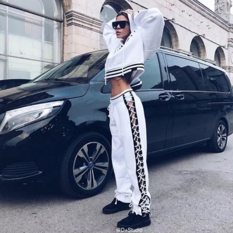 画像4: Lace-up Sweat Pants レースアップ編み上げスウェットパンツ (4)