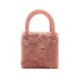 画像3: women's  Fake rabbit fur smart tote handbag持ち手がパールになったフェイクファースモールトートバック (3)