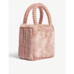 画像6: women's  Fake rabbit fur smart tote handbag持ち手がパールになったフェイクファースモールトートバック (6)