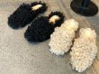 画像5: women's Sheep curl hair flat  slippers shoes モンゴリアンウールフラットスリッポン サンダル パンプス (5)