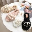 画像3: women's  sheep curls pearl fur slippers Mule sandalsパール付モンゴリアンウールフラットサンダル スリッパ (3)