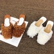 画像4: women ’s Sheep roll fur slippersフワモコ羊毛カールのフラットミュールサンダルスリッパパンプス　 (4)