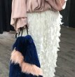 画像2: women's raccoon fur fox fur grass drawstring bucket bag リアルラクーン＆フォックスファー巾着トートショルダーバック バックパック (2)