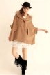 画像2: Cape coat with fur hoodie (2)