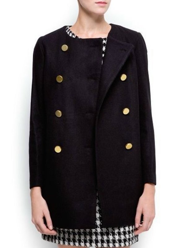画像2: Mango Kate Collarless Military Coat (2)