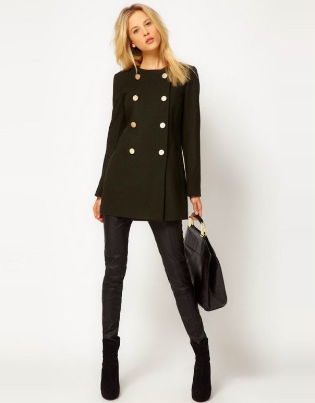 画像3: Mango Kate Collarless Military Coat (3)