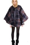 画像1: NEW Wool Check Borg Cape (1)