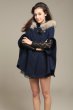 画像3: Ribbon Cape coat with fur hoodie (3)