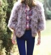 画像3: Fluffy Fur Ostrich Feather Real Fur Coat Jacket (3)