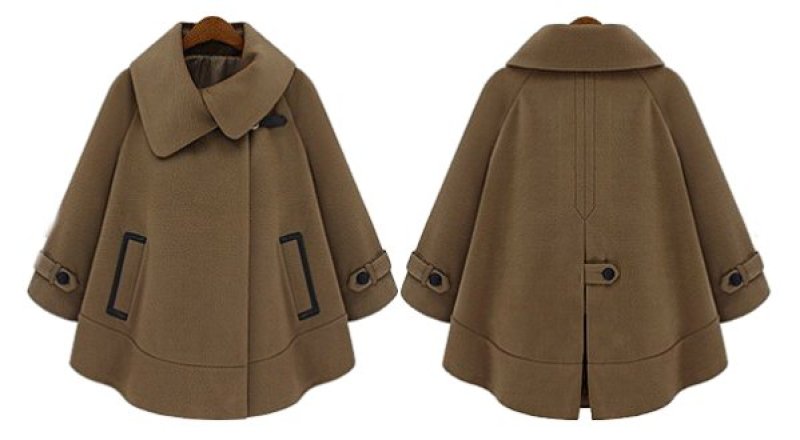 大きいサイズあり Wool Poncho Cape Coat ポンチョケープ型