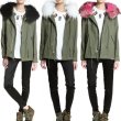 画像1: プラスサイズあり Real Fox Fur Hoodie Military Coat リアルファー付ミリタリーモッズコート (1)