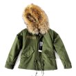 画像5: プラスサイズあり Real Raccoon fur Hoodie Military Coat Short リアルファー付ミリタリーモッズコート (5)