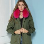 画像5: プラスサイズあり Real Fox Fur Hoodie Military Coat リアルファー付ミリタリーモッズコート (5)