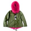 画像6: プラスサイズあり Real Raccoon fur Hoodie Military Coat Short リアルファー付ミリタリーモッズコート (6)