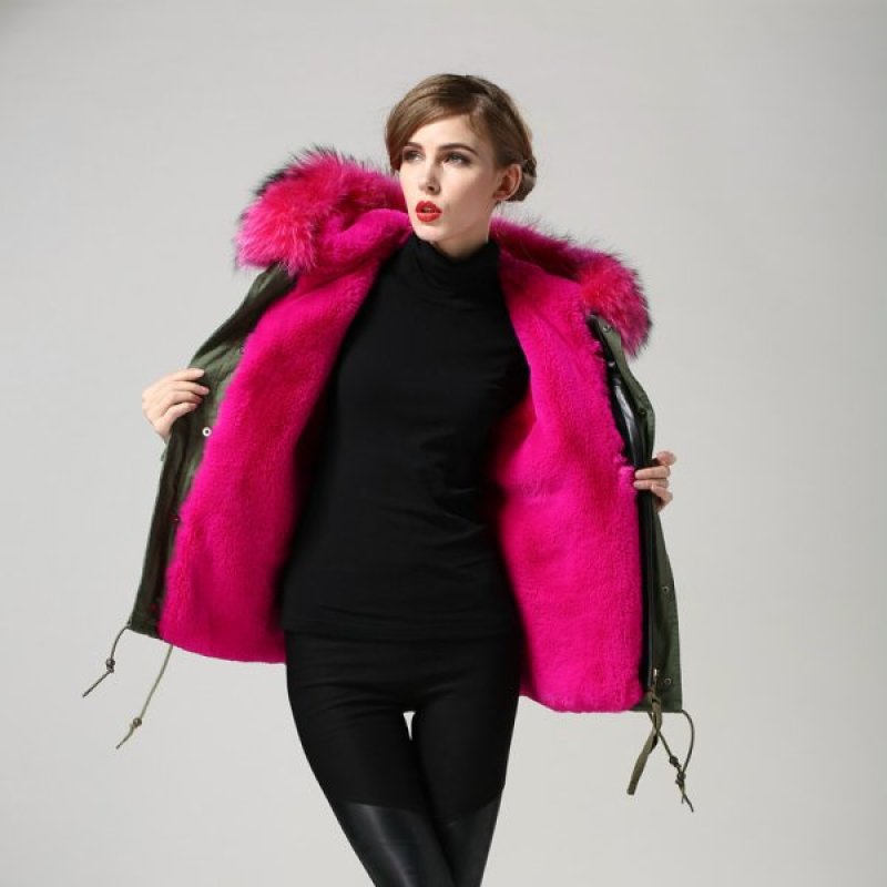 画像1: プラスサイズあり Real Fox Fur Real Fur LinerHoodie Military Coat Short リアルファーフード&ライナー付ミリタリーモッズコート (1)