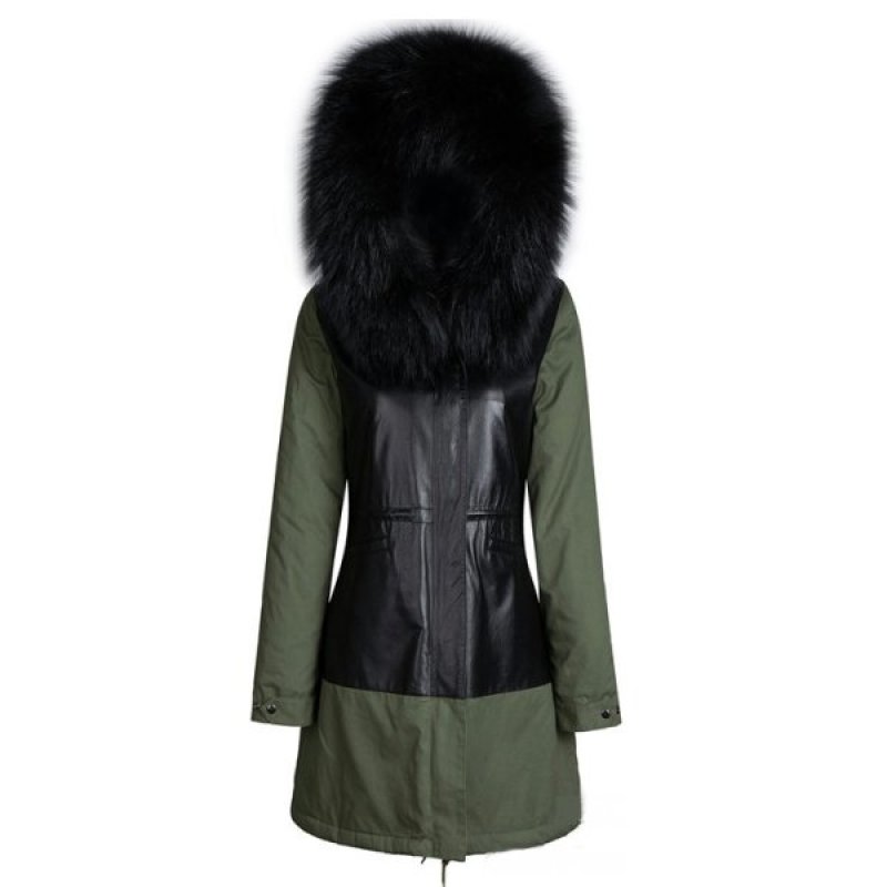 画像2: プラスサイズあり 2-tone Real Fox Fur Real Fur Liner Hoodie Military Coat Short 2トーンリアルファーフード&ライナー付ミリタリーモッズコート (2)