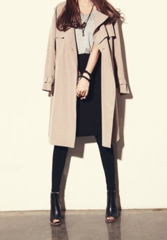 画像4: スプリングロングコートジャケット 大きなプラスサイズあり (4)