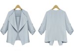 画像4: カーディガンスタイルショートコート　ジャケット　 (4)
