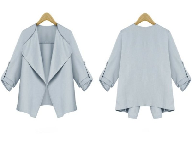 画像4: カーディガンスタイルショートコート　ジャケット　 (4)