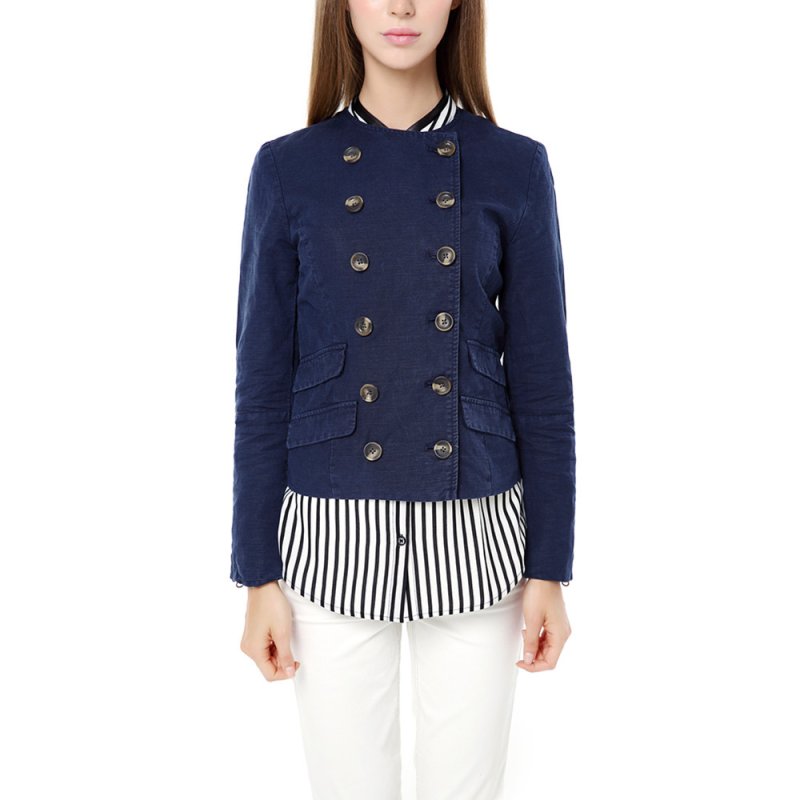 画像2: ラウンドネックダブルブレストジャケット ブレザー (2)