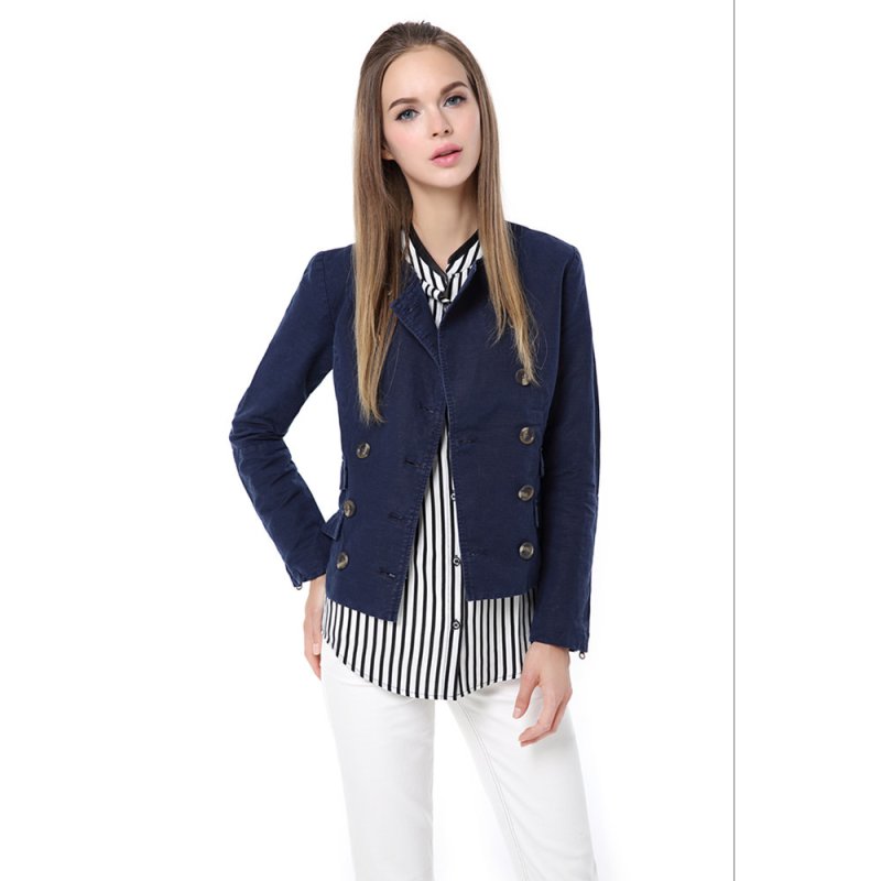 画像5: ラウンドネックダブルブレストジャケット ブレザー (5)