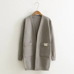 画像2: ニットロングカーディガン　ジャケット　コート (2)