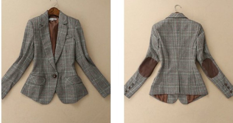 画像3: チェック柄トラッドエルボパッチ付ジャケット　 (3)